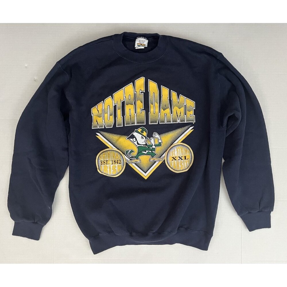 Vintage Notre Dame Fighting Irish Sweatshirt Size Large 1st String Varsity USA